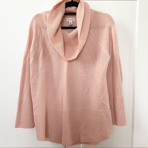 Calvin Klein Textured Knit Cowl Neck Pullover Sweater Size Large - Picture 2 of 7